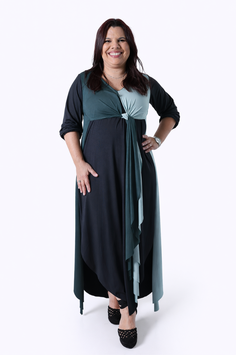 Vestido Tropical Brasil Lycra Butterfly Verde