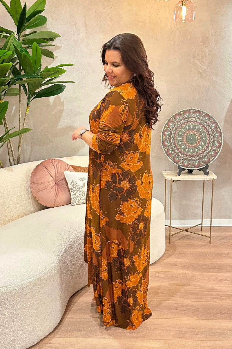 Vestido Tropical Brasil Lycra Âmbar