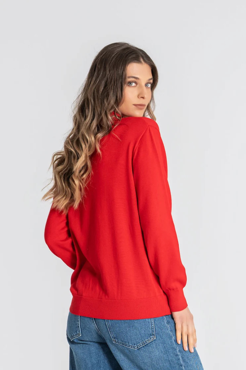 Camisola Rüga com Laço Vermelho