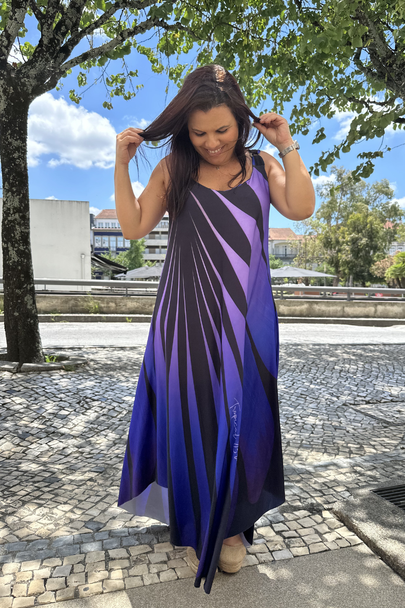 Vestido Tropical Brasil Liberdade Roxo