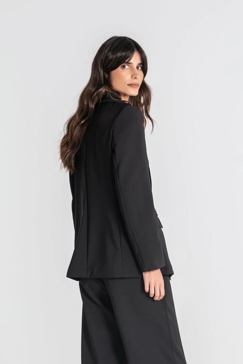 Blazer Rüga com Botão Preto