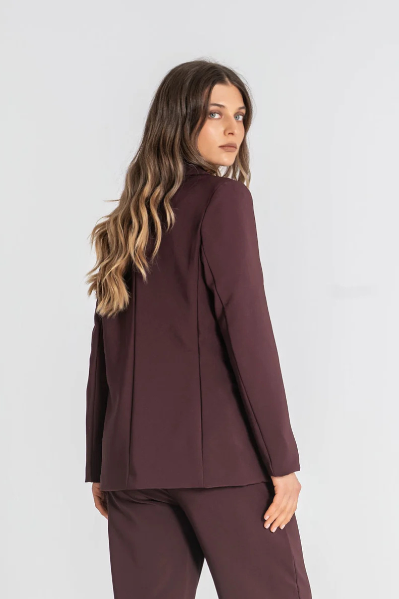 Blazer Rüga com Botão Beringela