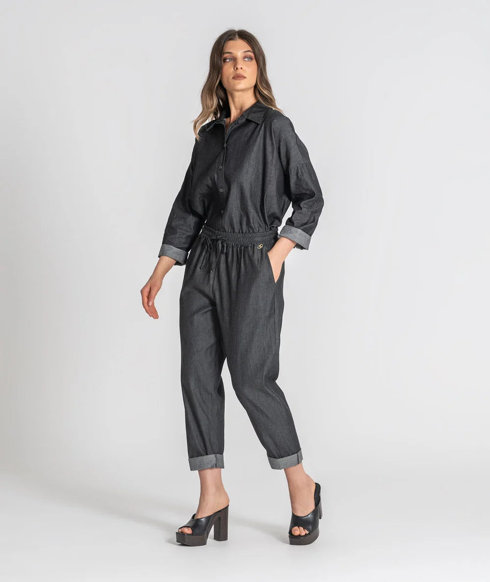 Calça Rüga com Cordões Preta