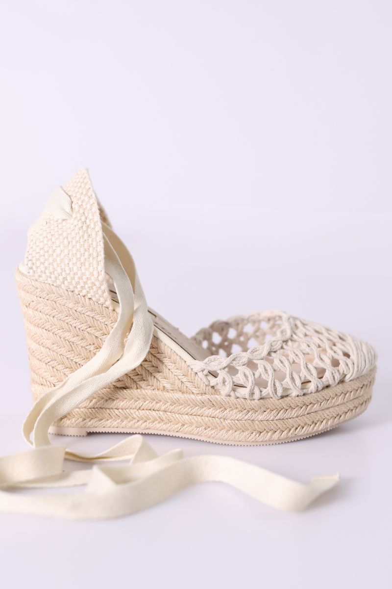 Espadrille à Talon compensé avec bride Naturelle - CORINA
