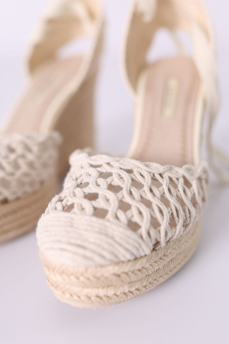 Espadrille à Talon compensé avec bride Naturelle - CORINA