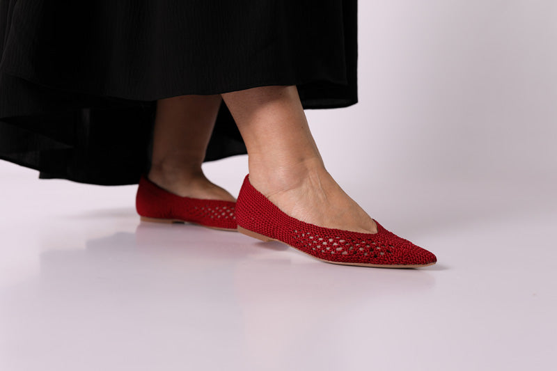 Ballerine Plate Rouge - CORINA