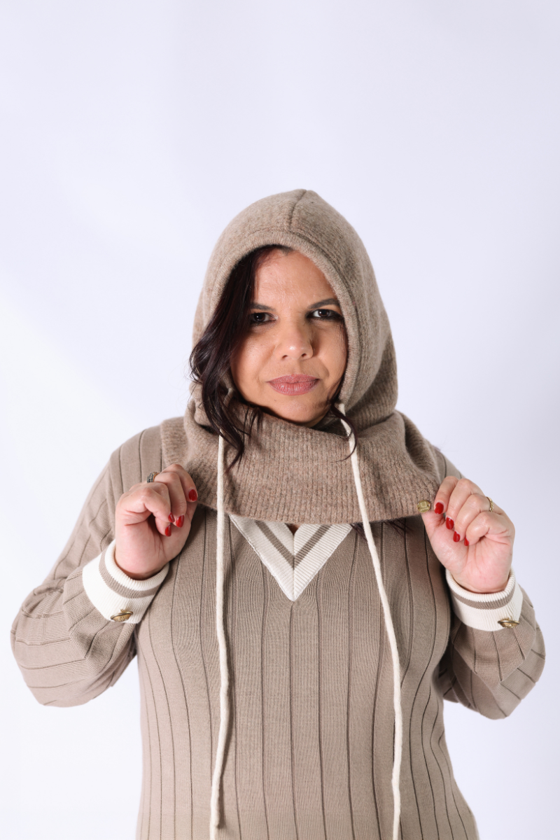 Balaclava com cordão Taupe - RUGA