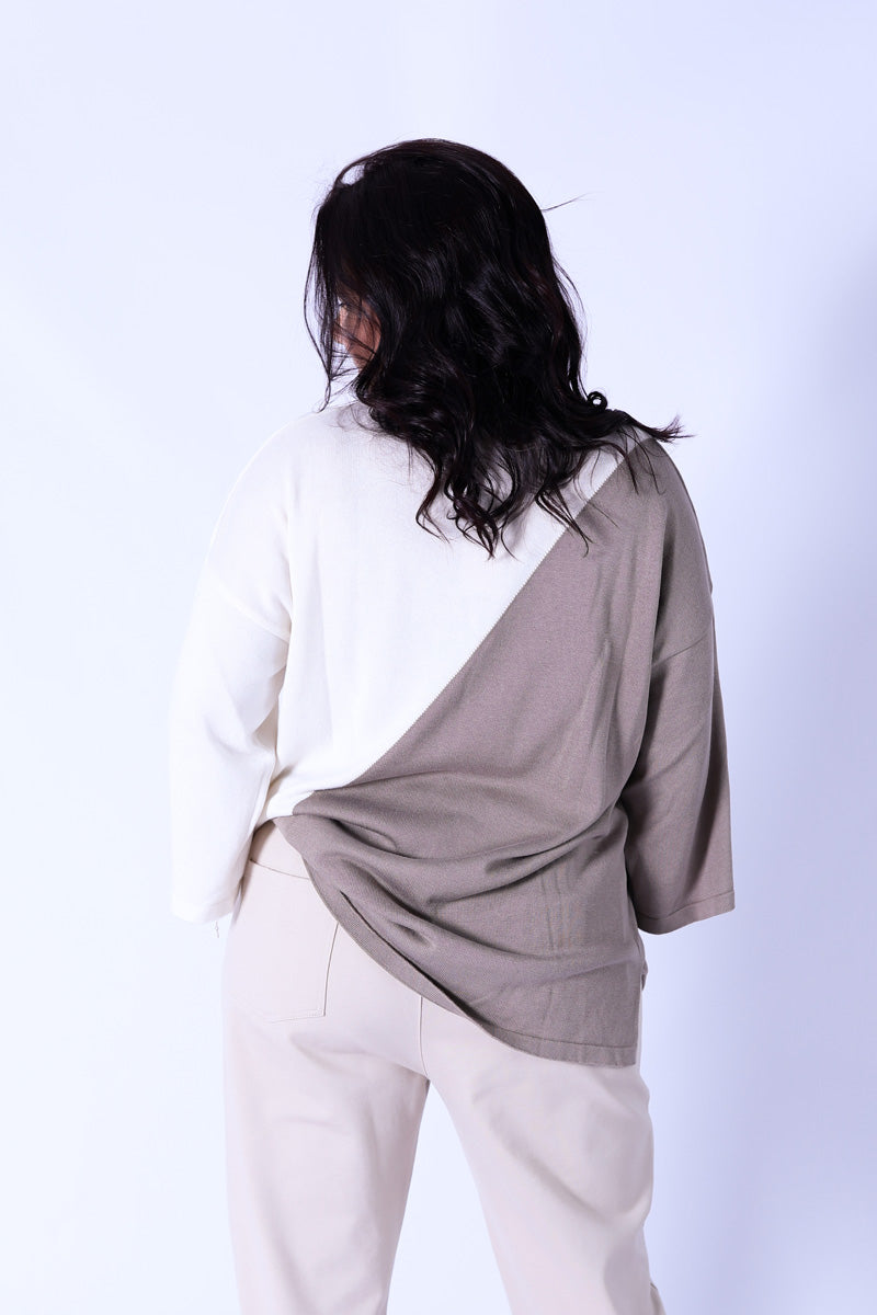 Camisola Bicolor Taupe - RUGA