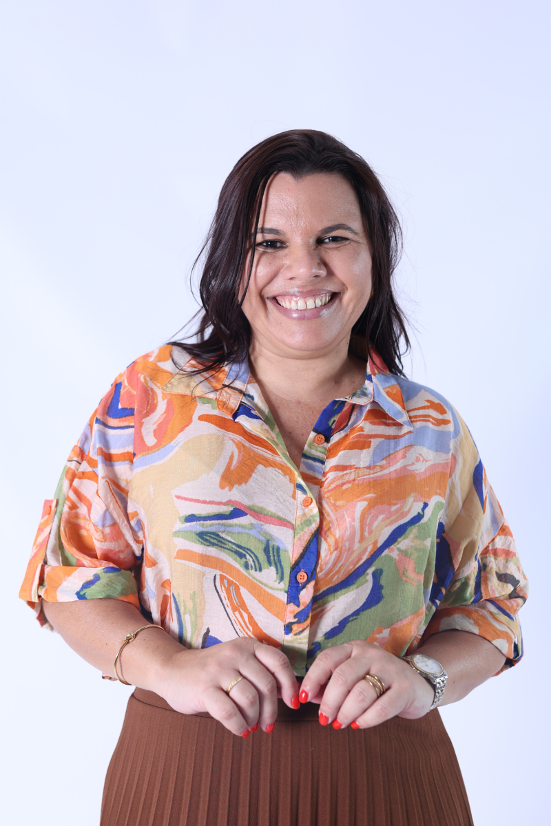 Blusa Botão Abstrata Laranja