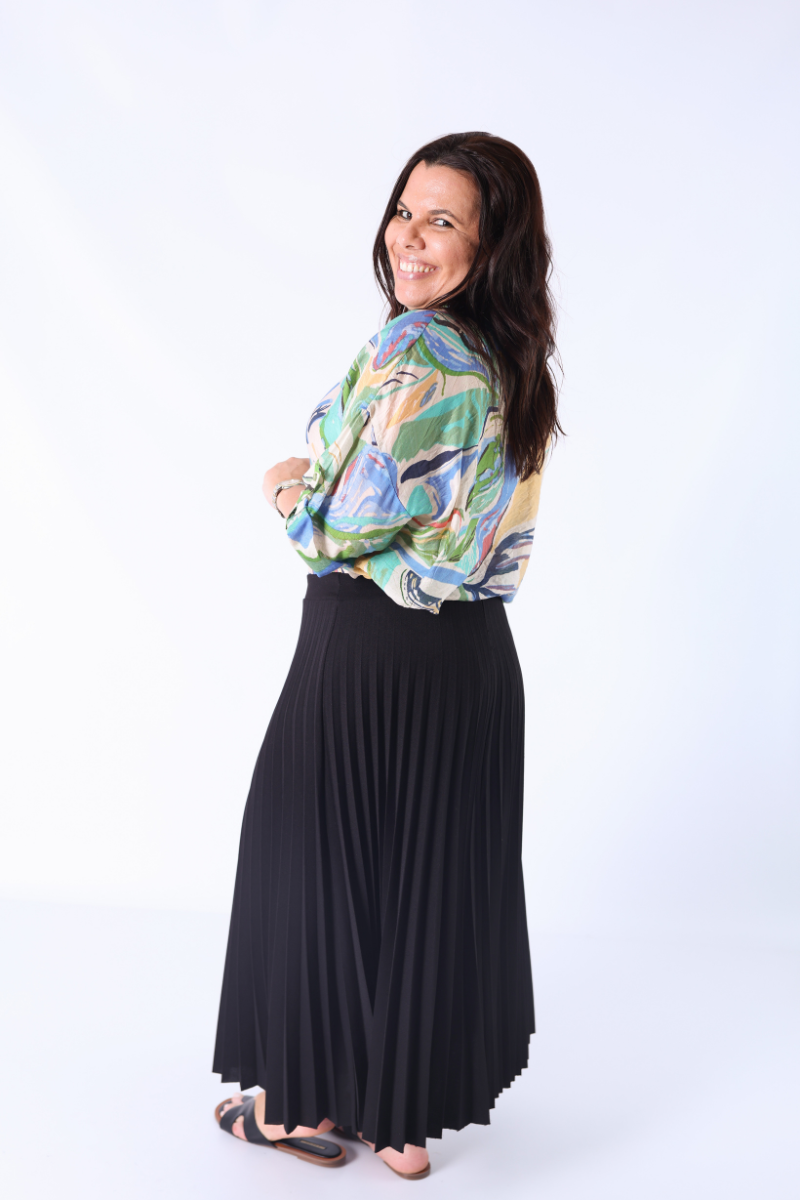 Blusa Botão Abstrata Verde