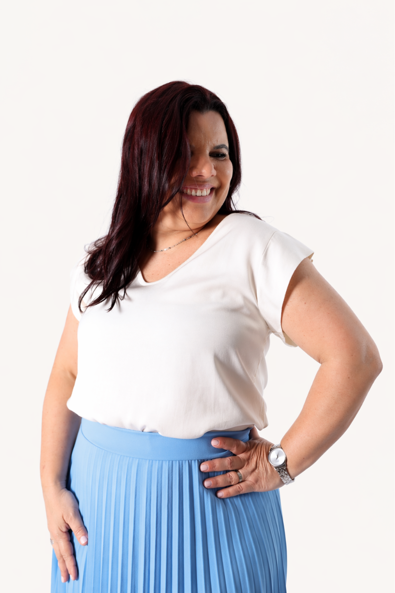 Blusa Rüga com Folhos na Manga Crú