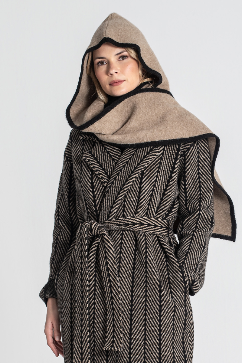Cachecol com capucho Taupe - RUGA