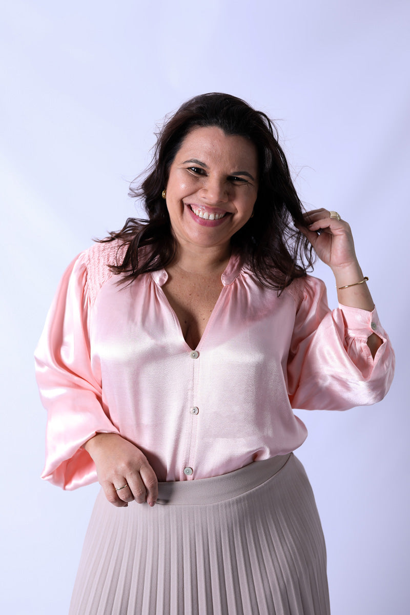 Camisa Zaya Satinada Rosa