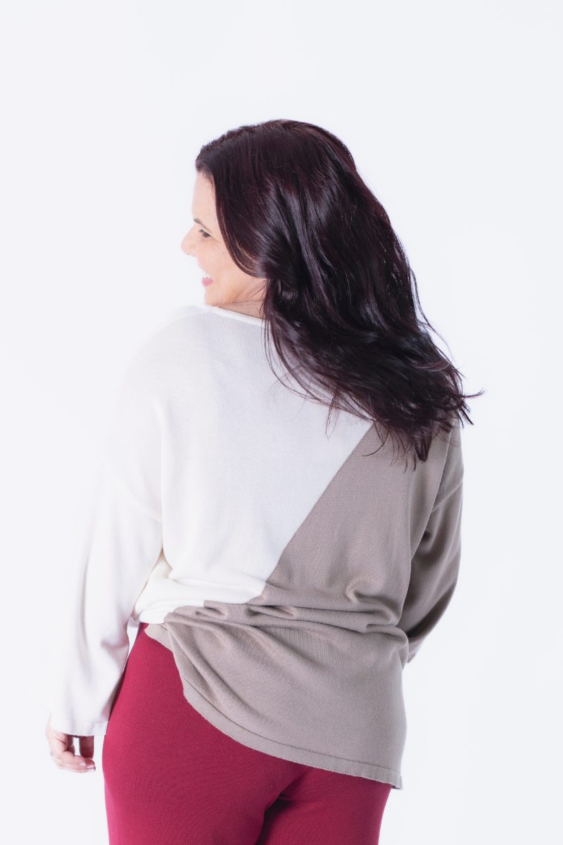 Camisola Rüga Bicolor Taupe