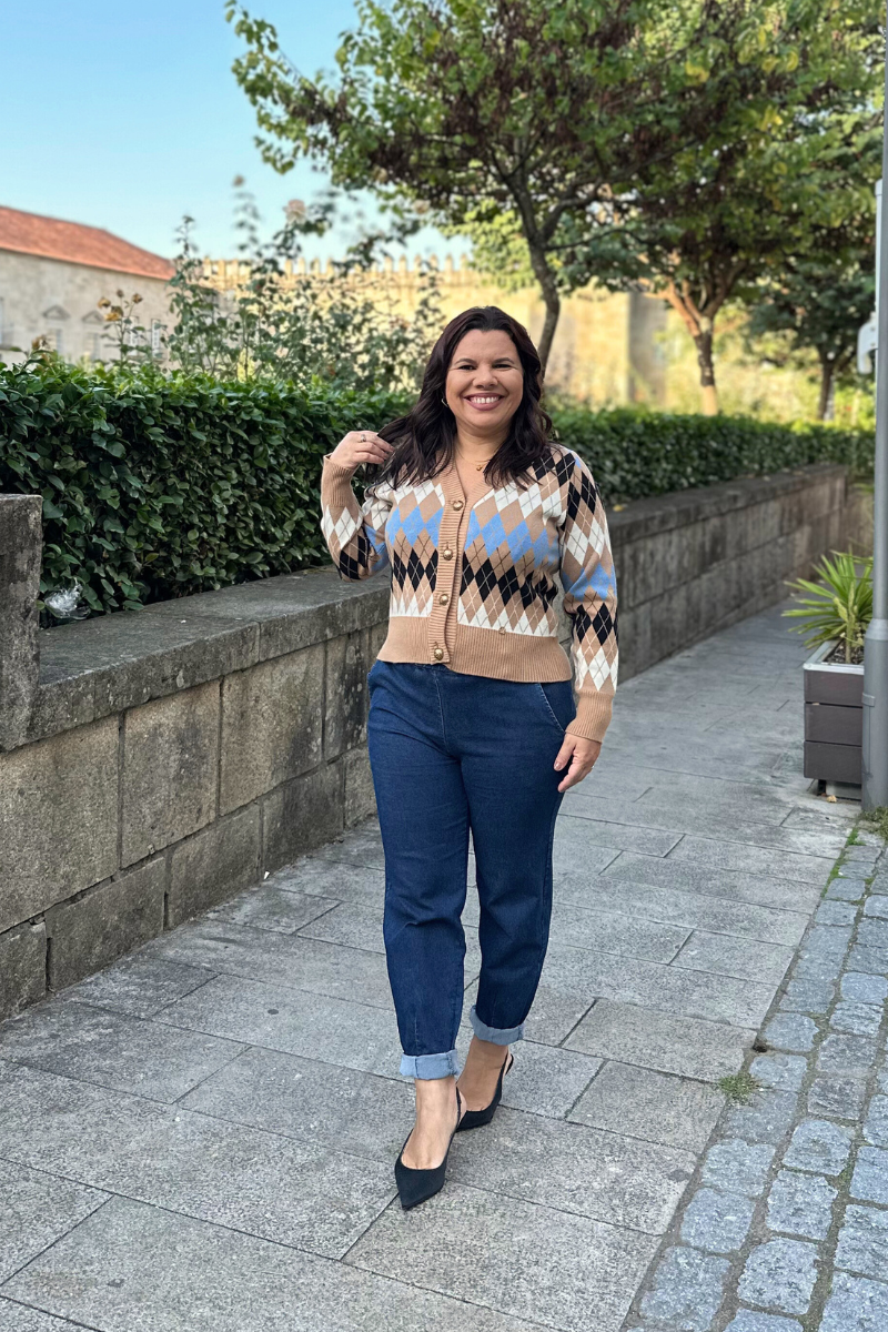 Chaqueta Rombos Camel - RUGA