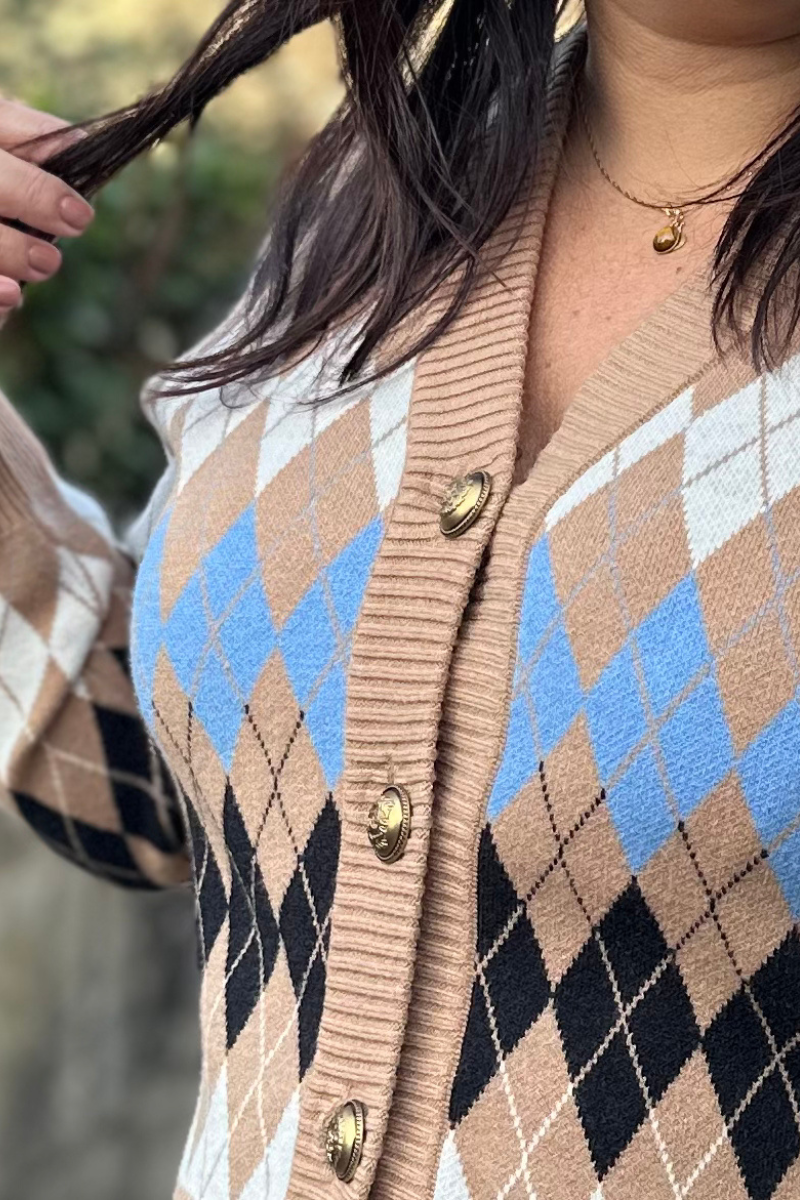 Chaqueta Rombos Camel - RUGA