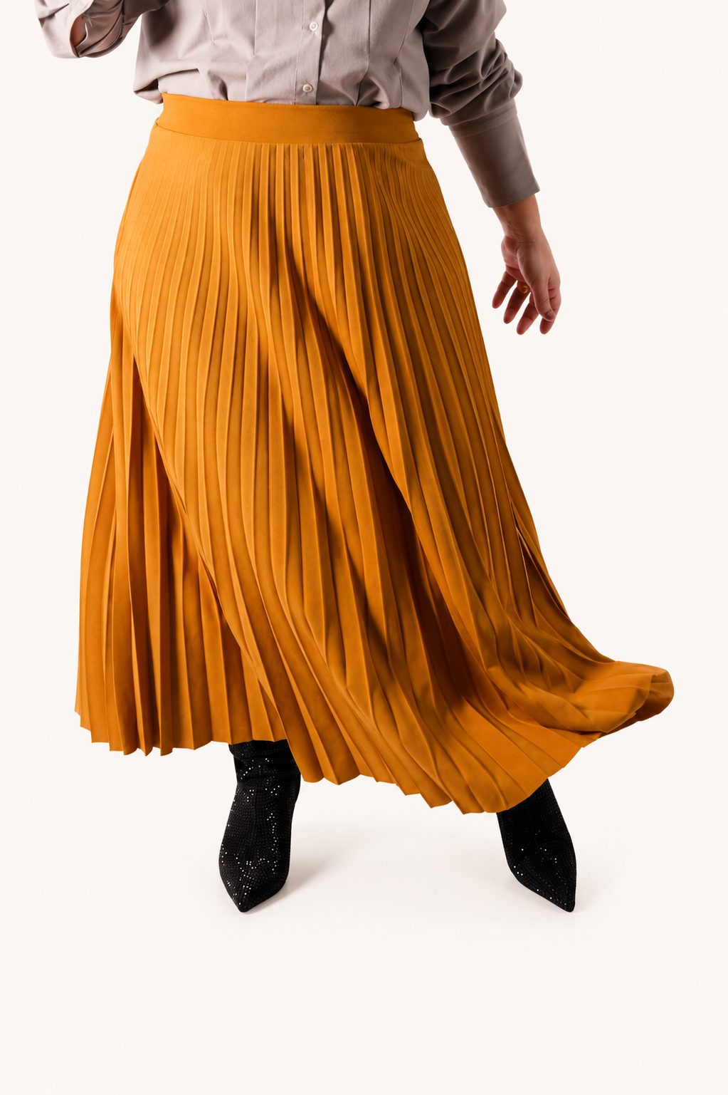 Jupe Plissée Lara Moutarde