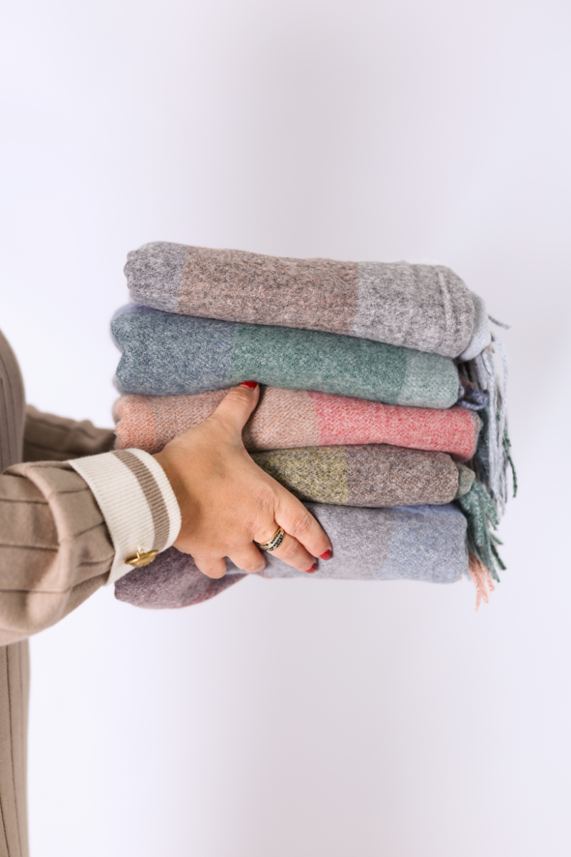 Echarpe Multicolor Azul