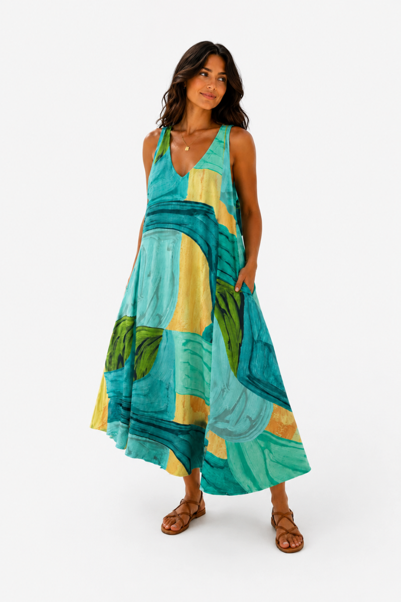 Vestido Premium Tropical Brasil Verde