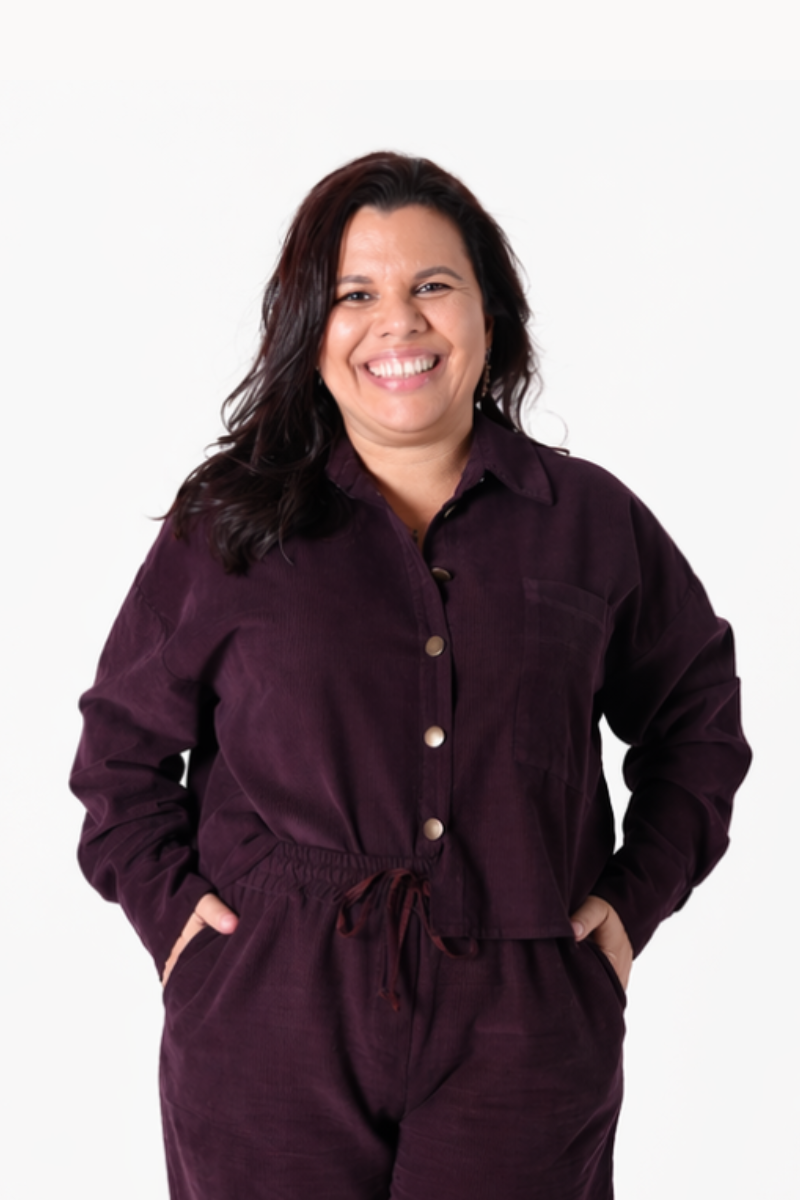Camisa Rüga com Botões Borgonha