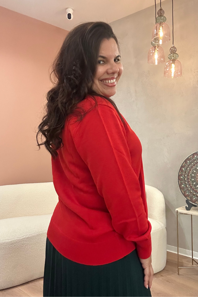 Camisola Rüga com Laço Vermelho
