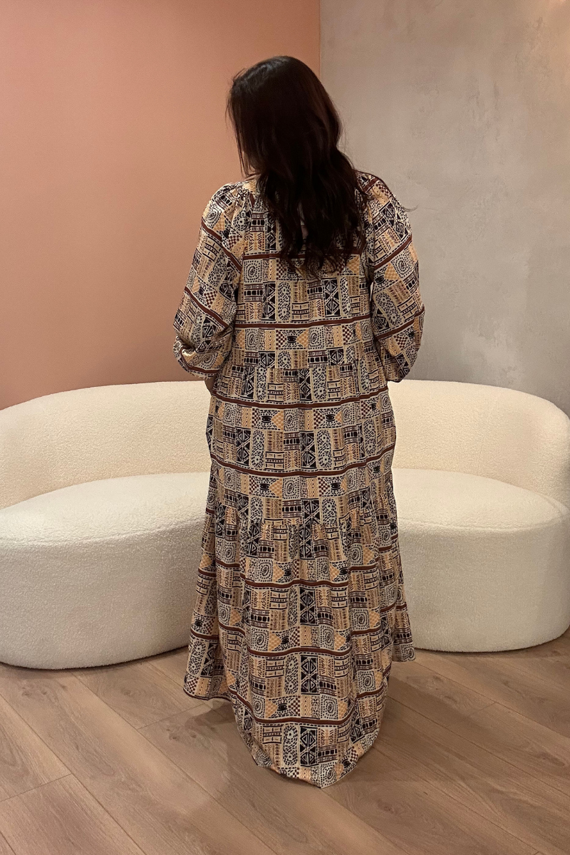 Vestido Bohome Étnico Camel