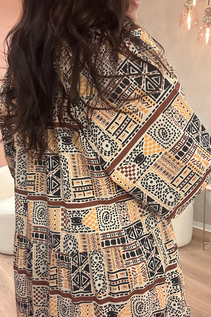 Vestido Bohome Étnico Camel