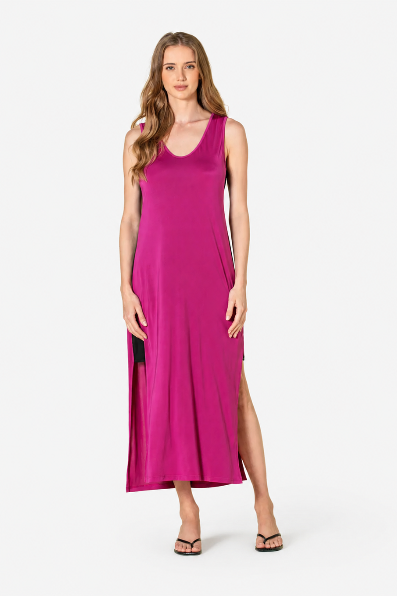 Vestido Rüga Barra Lateral Rosa