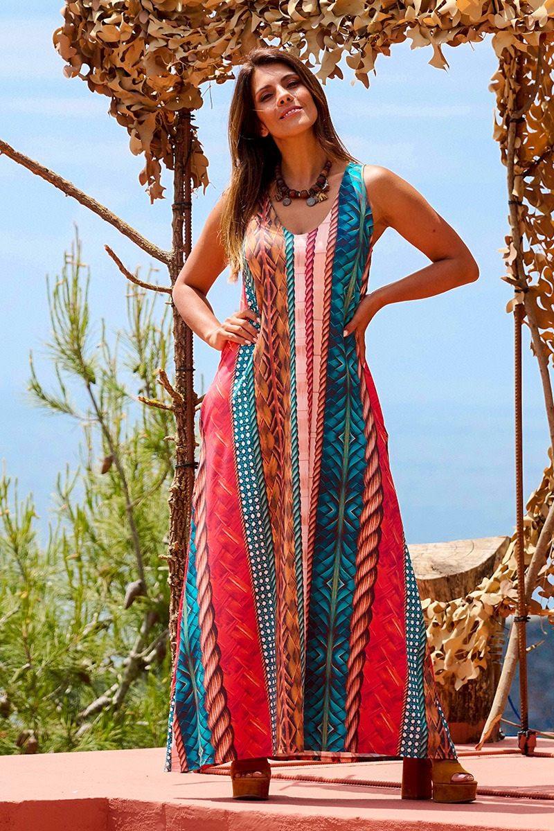 Vestido Tropical Brasil Destiny Laranja