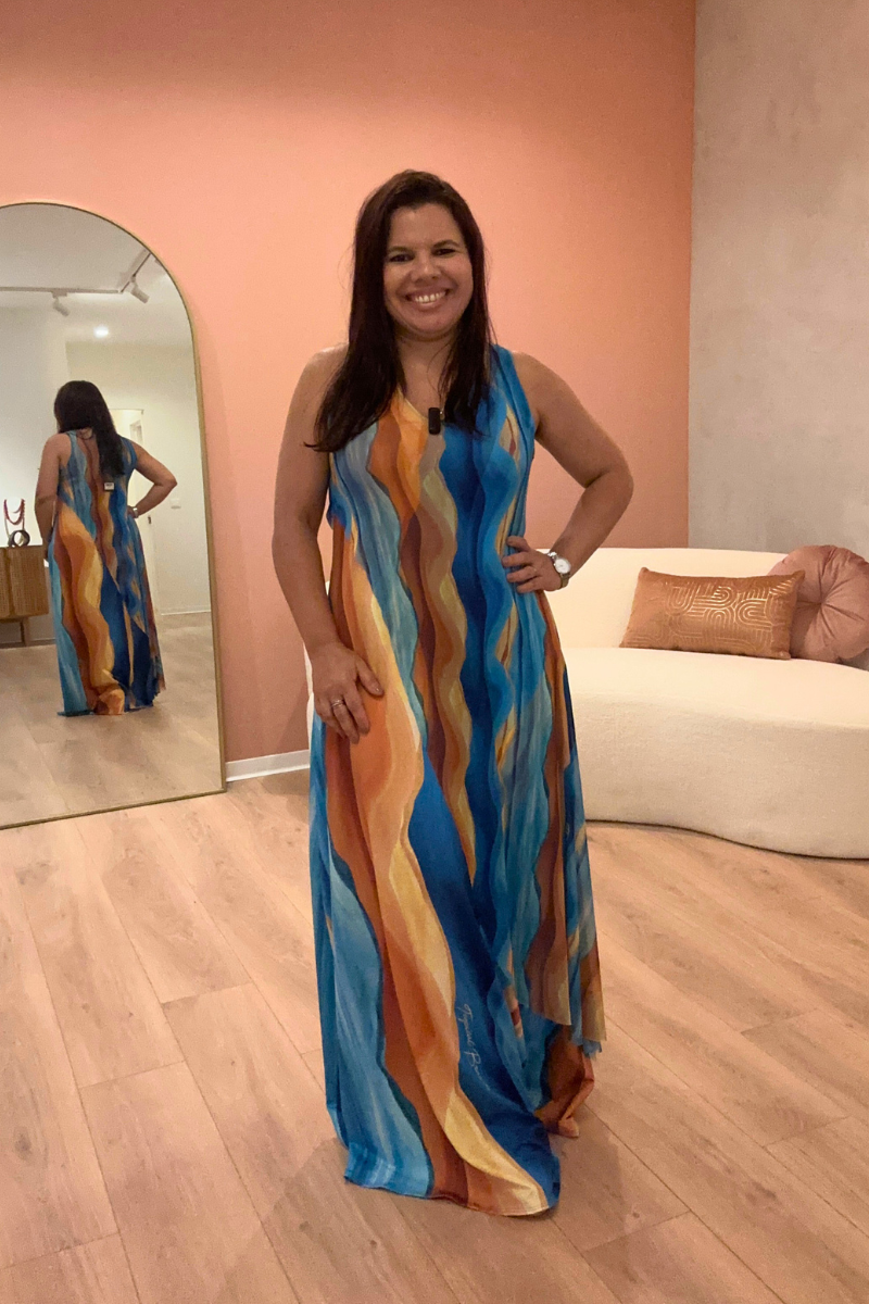 Vestido Tropical Brasil A(MAR) Azul