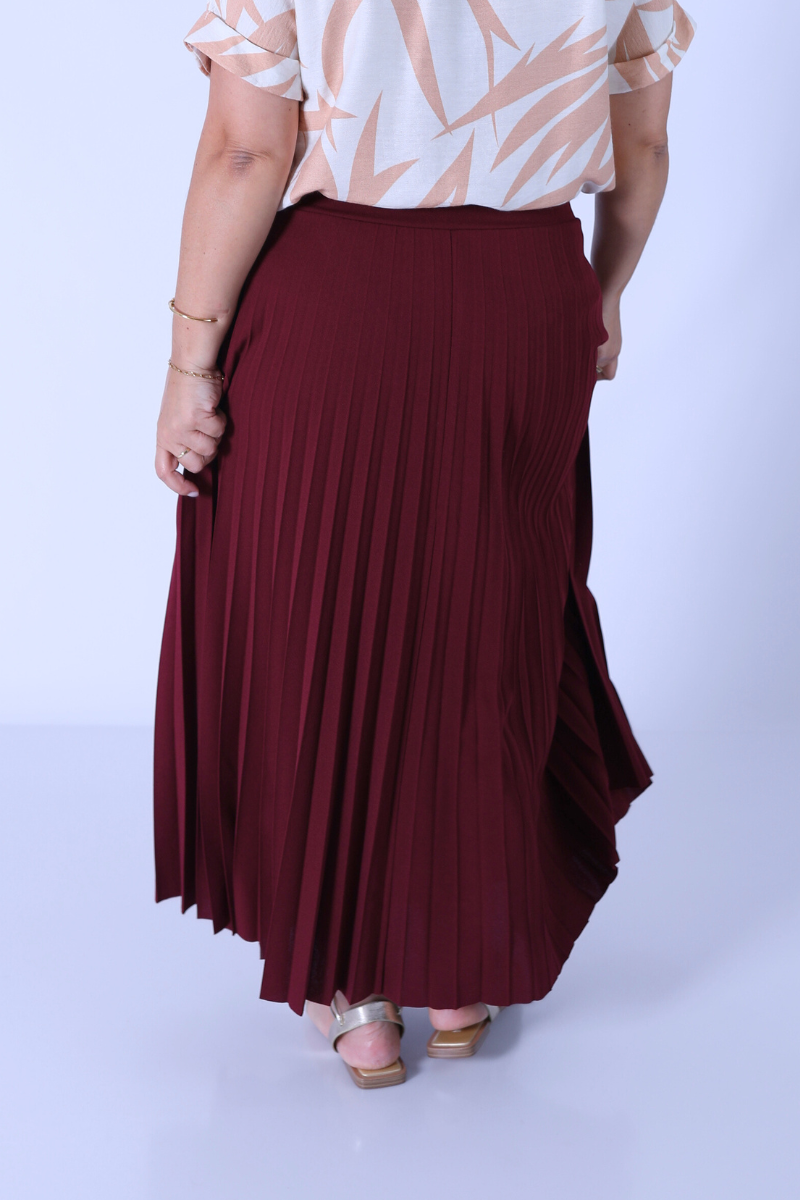 Jupe Plissée Lara Bordeaux
