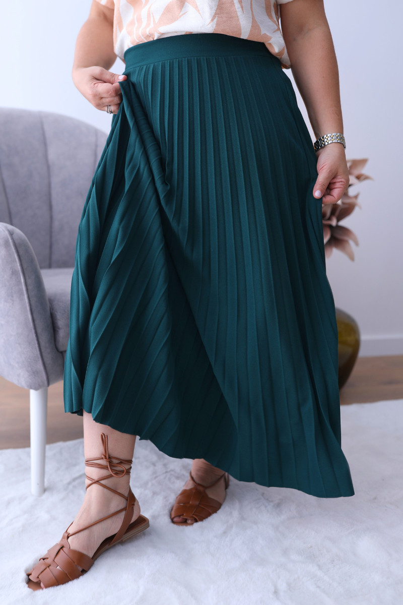 Jupe Plissée Lara Vert Forêt