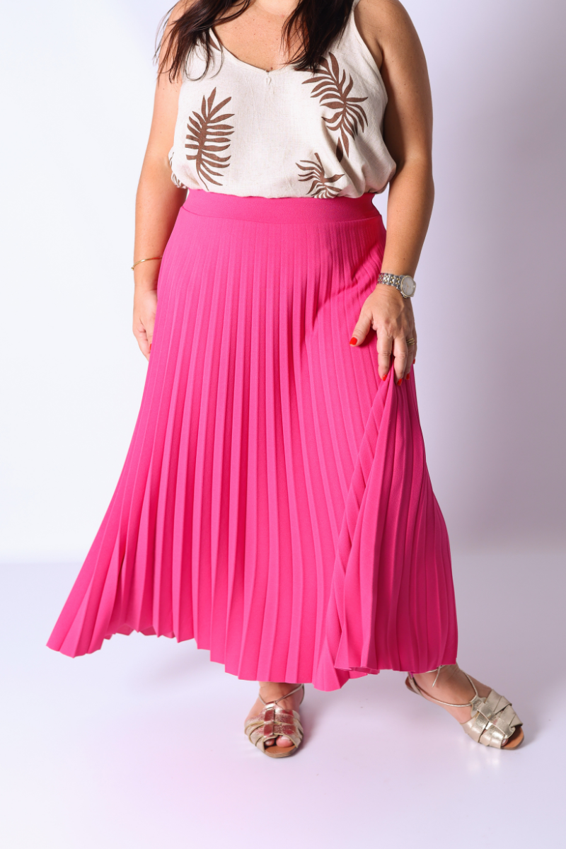 Saia Plissada Lara Pink