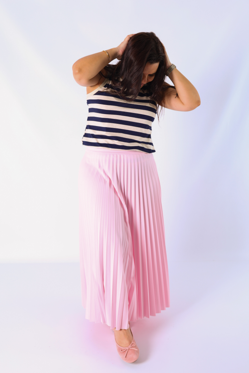 Saia Plissada Lara Rosa