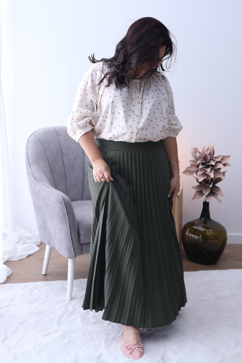Saia Plissada Lara Verde