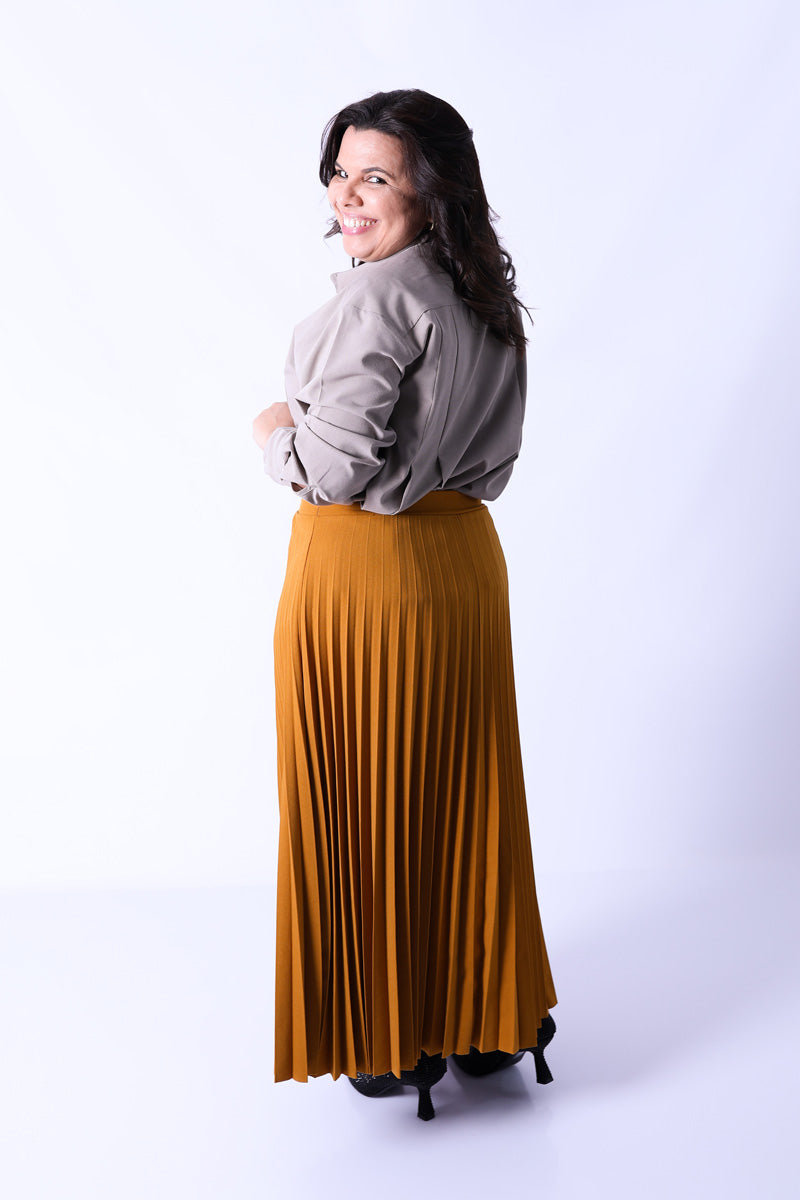 Jupe Plissée Lara Moutarde