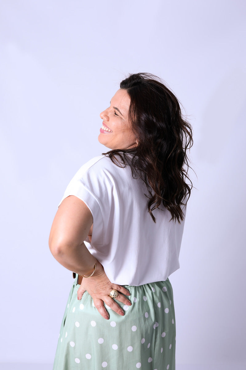 T-Shirt Flor Bordada Blanca