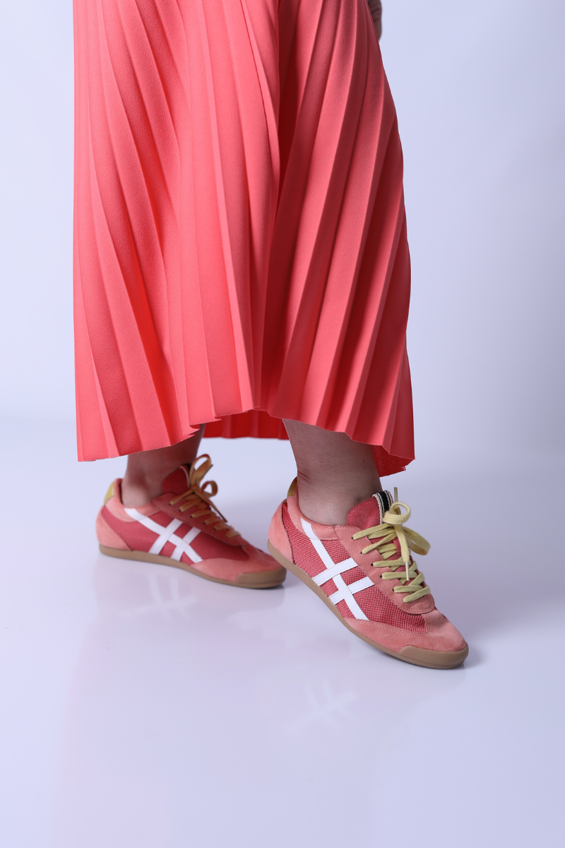 Baskets rétro rose-lime - CORINA