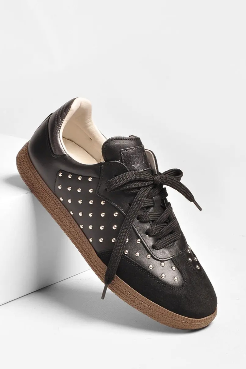 Baskets en Cuir et Daim Noires - RUIKA