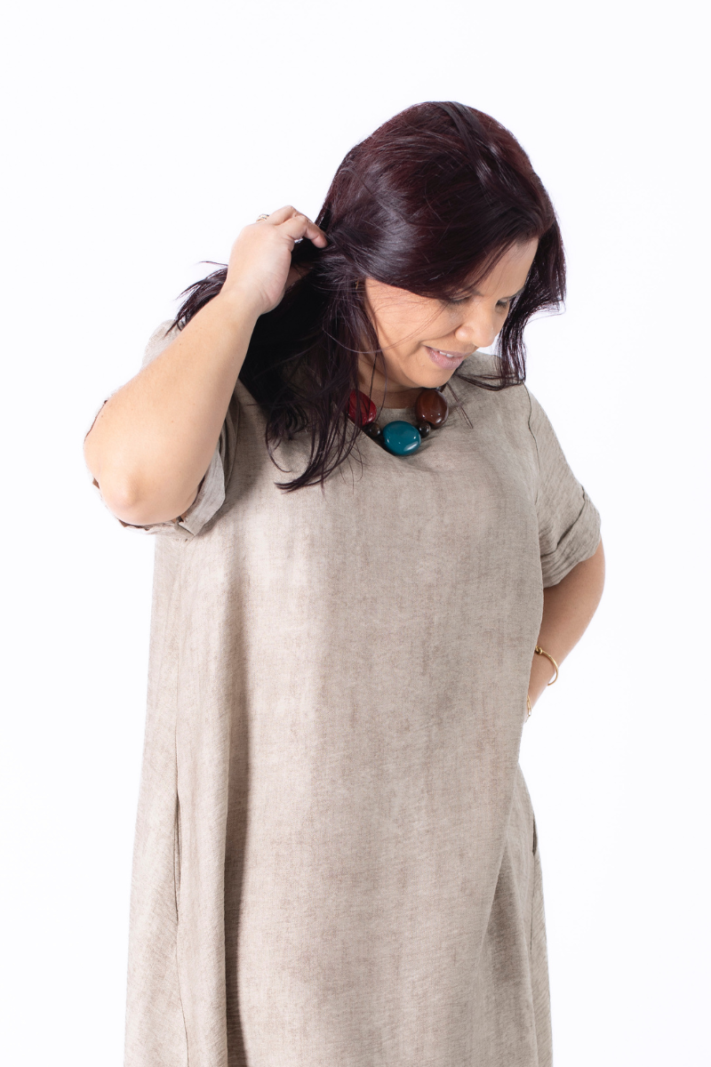 Vestido Lizalù Aura Camel