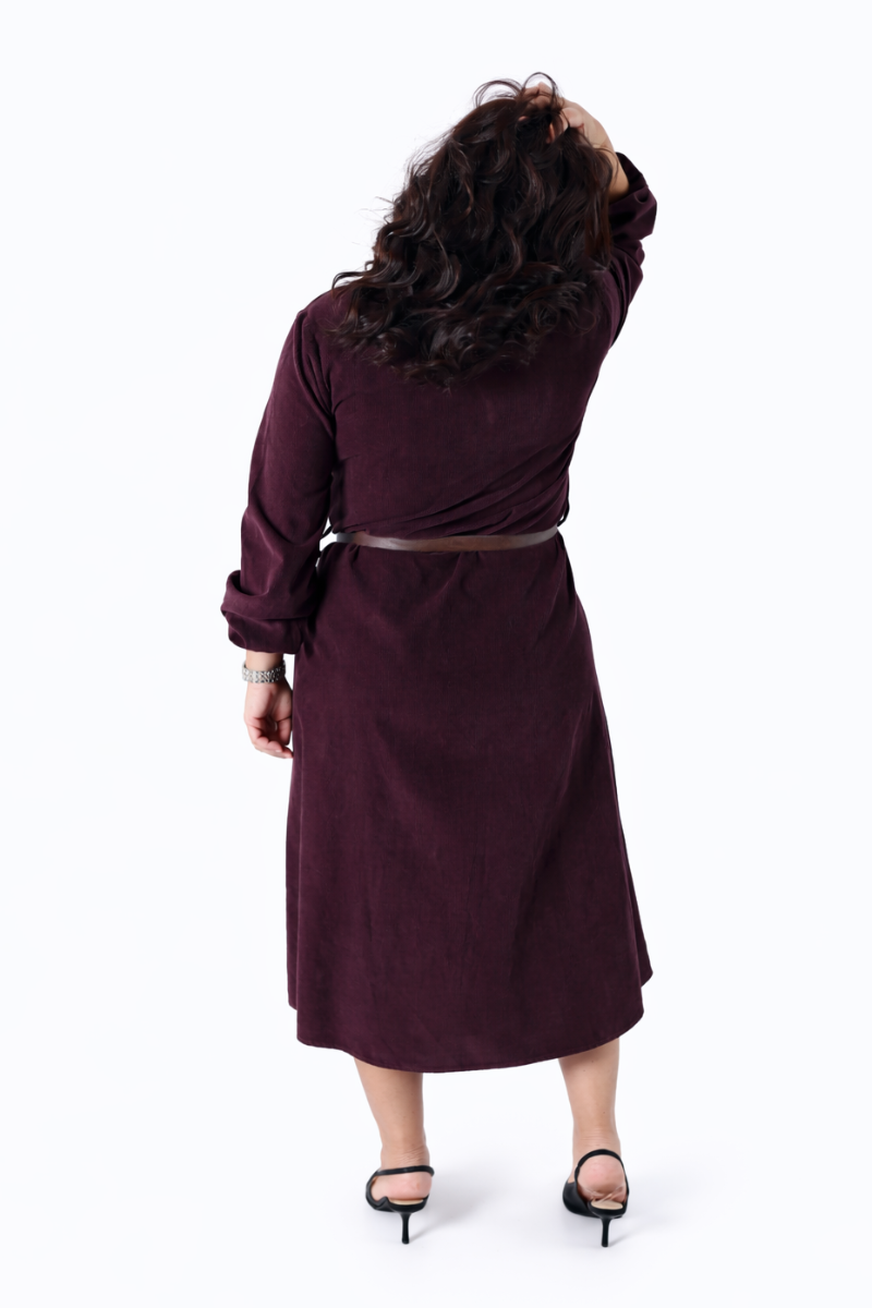 Vestido Rüga Camiseiro Borgonha