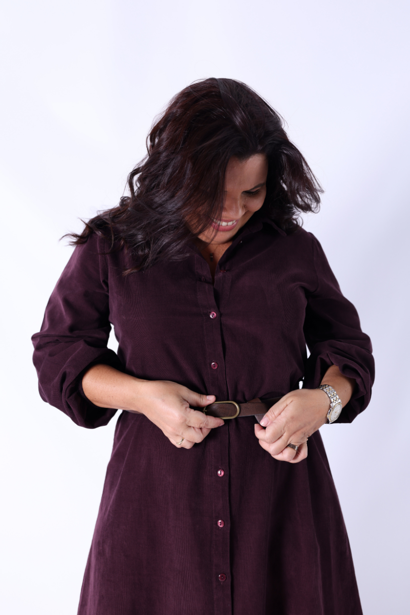 Vestido Camisero Burdeos - RUGA