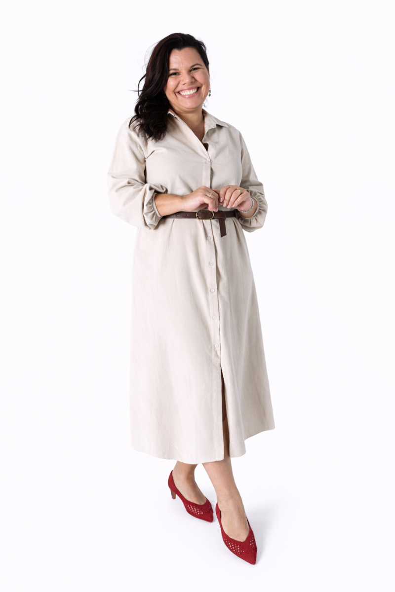 Vestido Rüga Camiseiro Cru