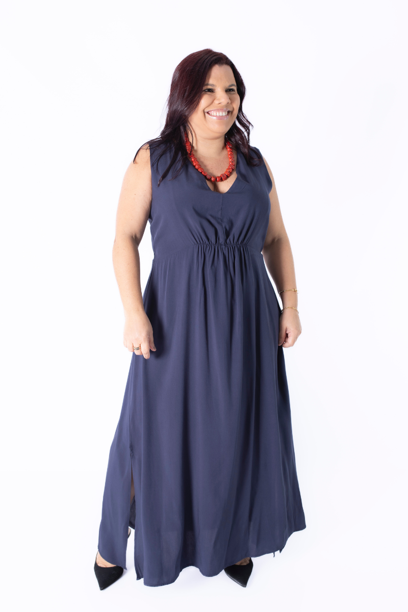 Vestido Lizalù Capri Azul Marinho