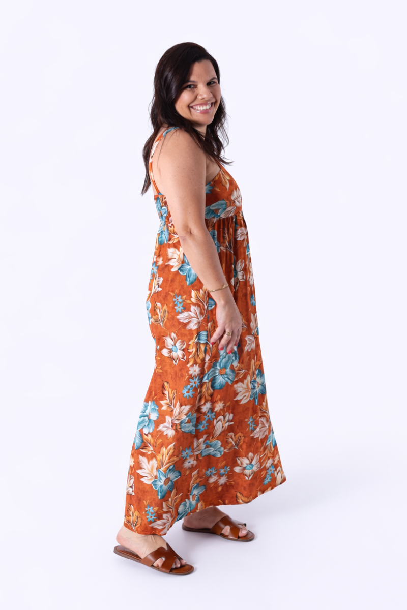 Vestido Floral Castanho