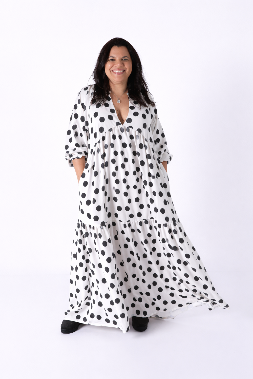 Vestido Bohome Folhos Dots
