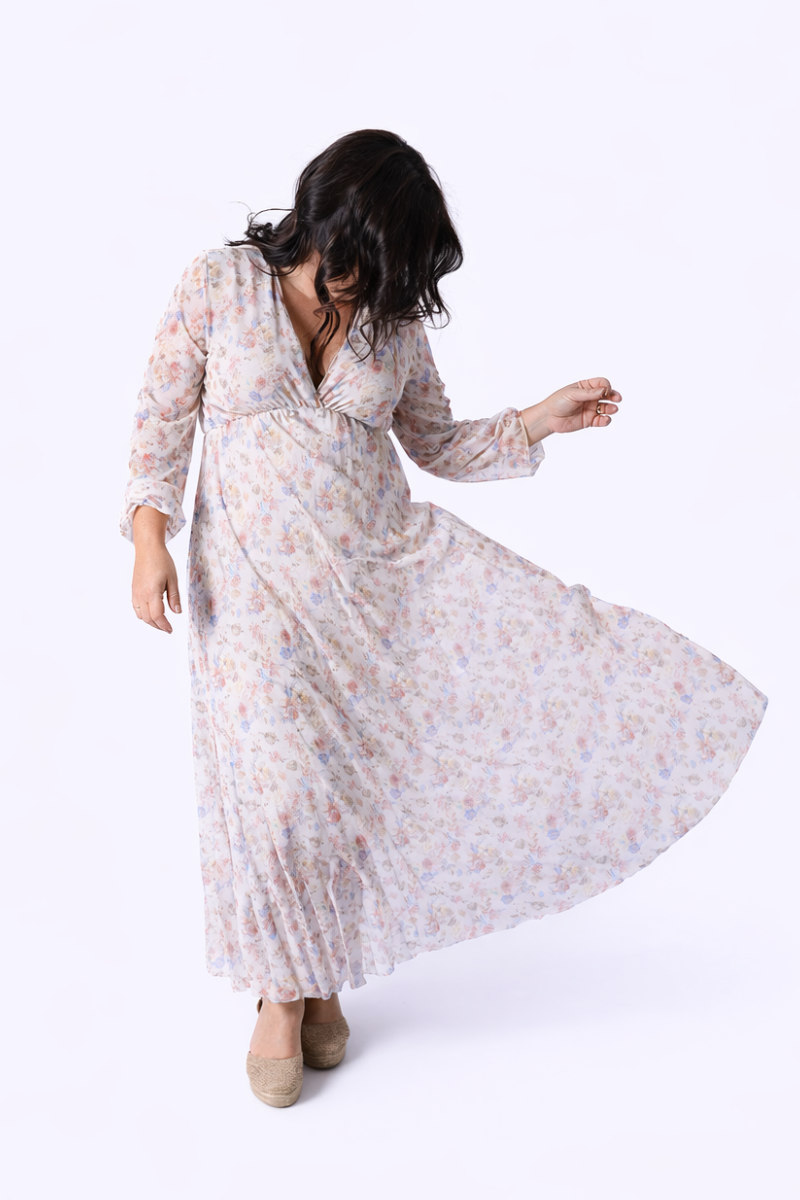 Vestido Plissado Floral