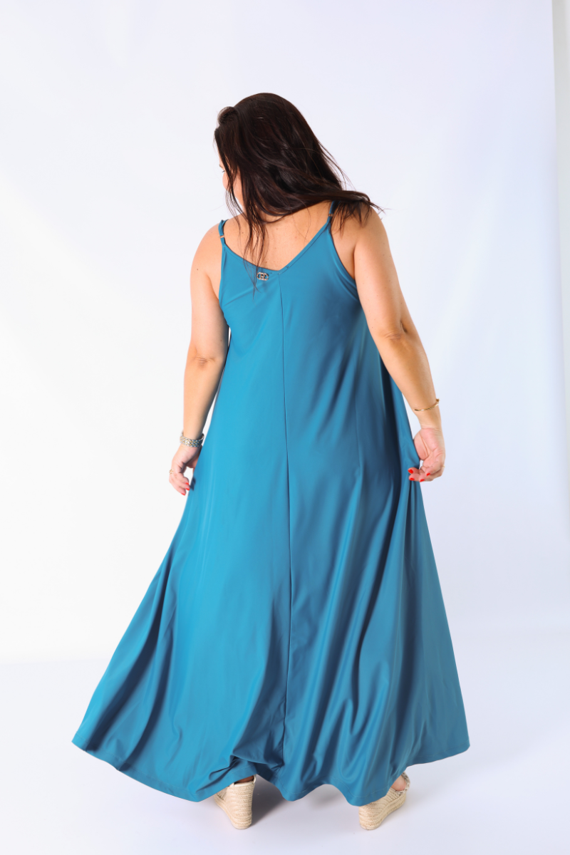 Robe à Bretelles Réglables Bleu Pétrole – RUGA