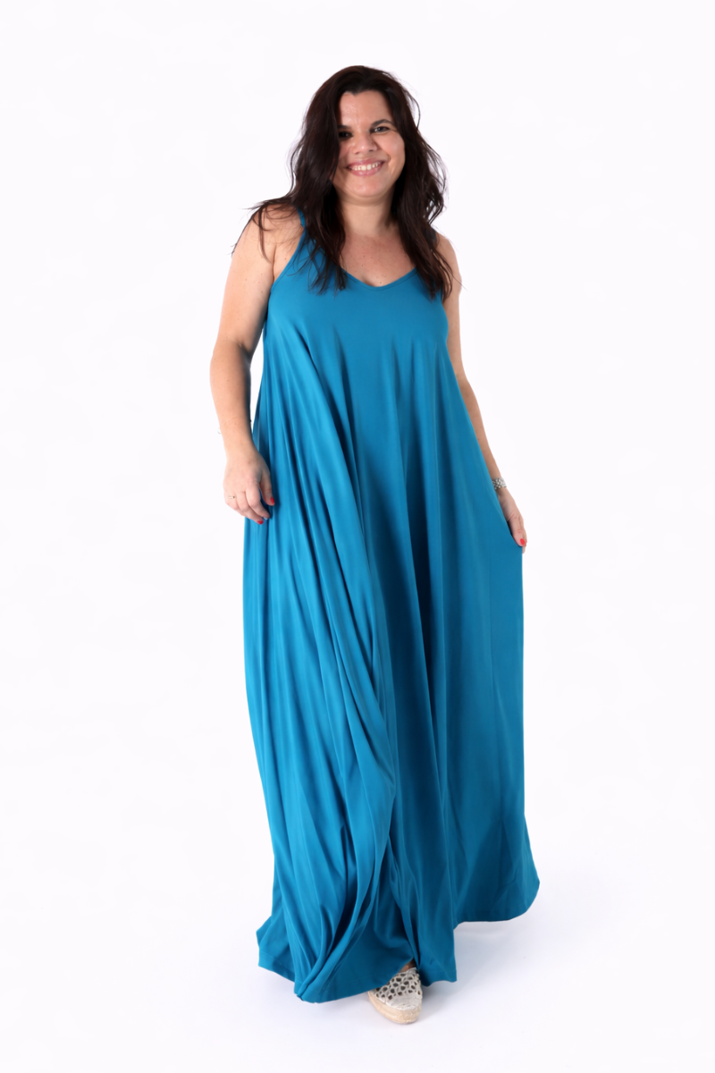 Robe à Bretelles Réglables Bleu Pétrole – RUGA