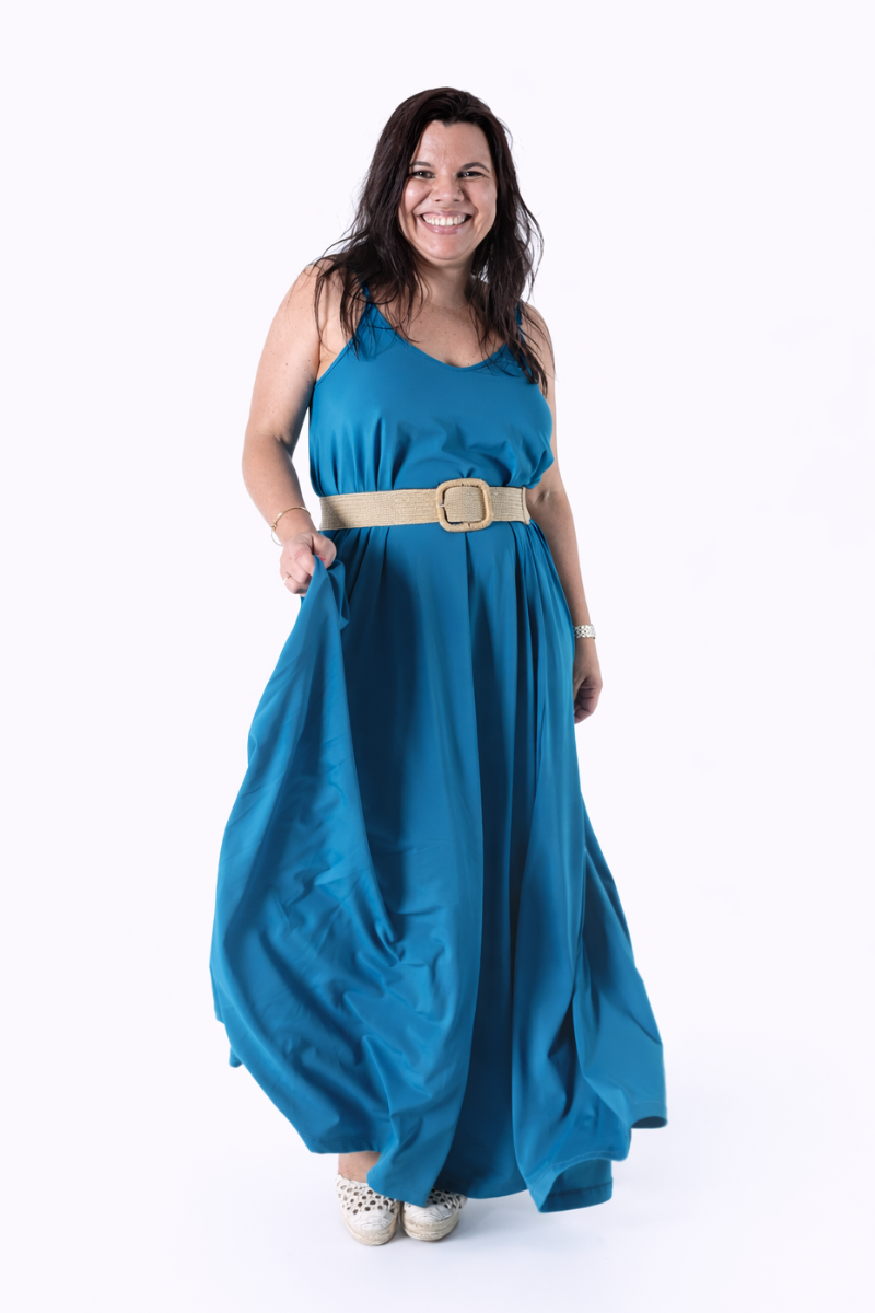 Robe à Bretelles Réglables Bleu Pétrole – RUGA